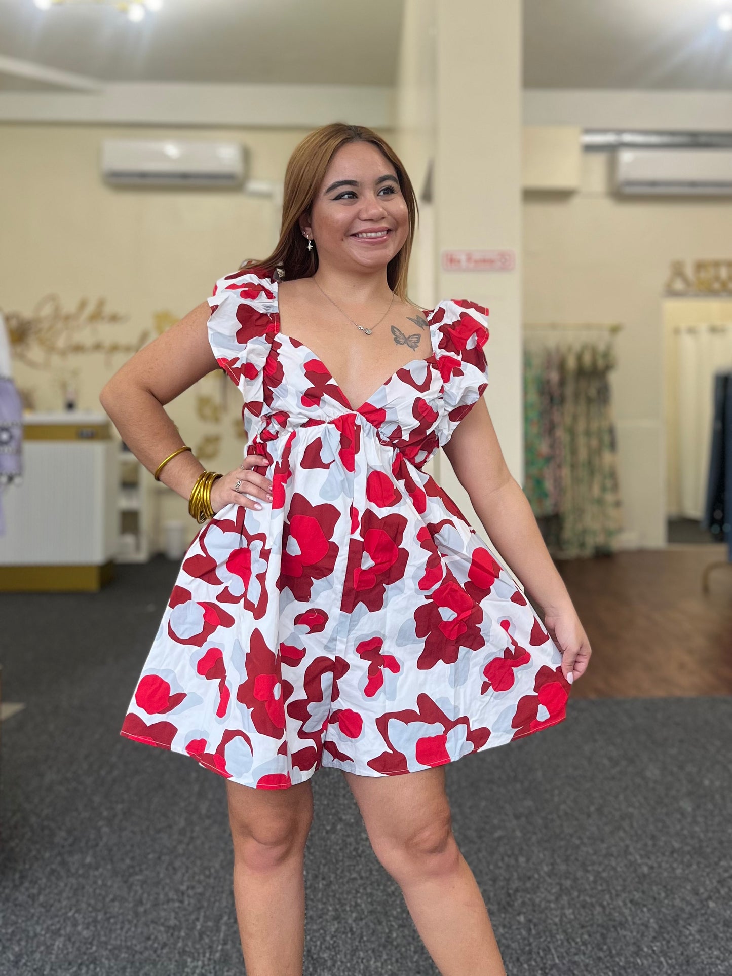 Cherry Pop' Ruffle Mini Romper