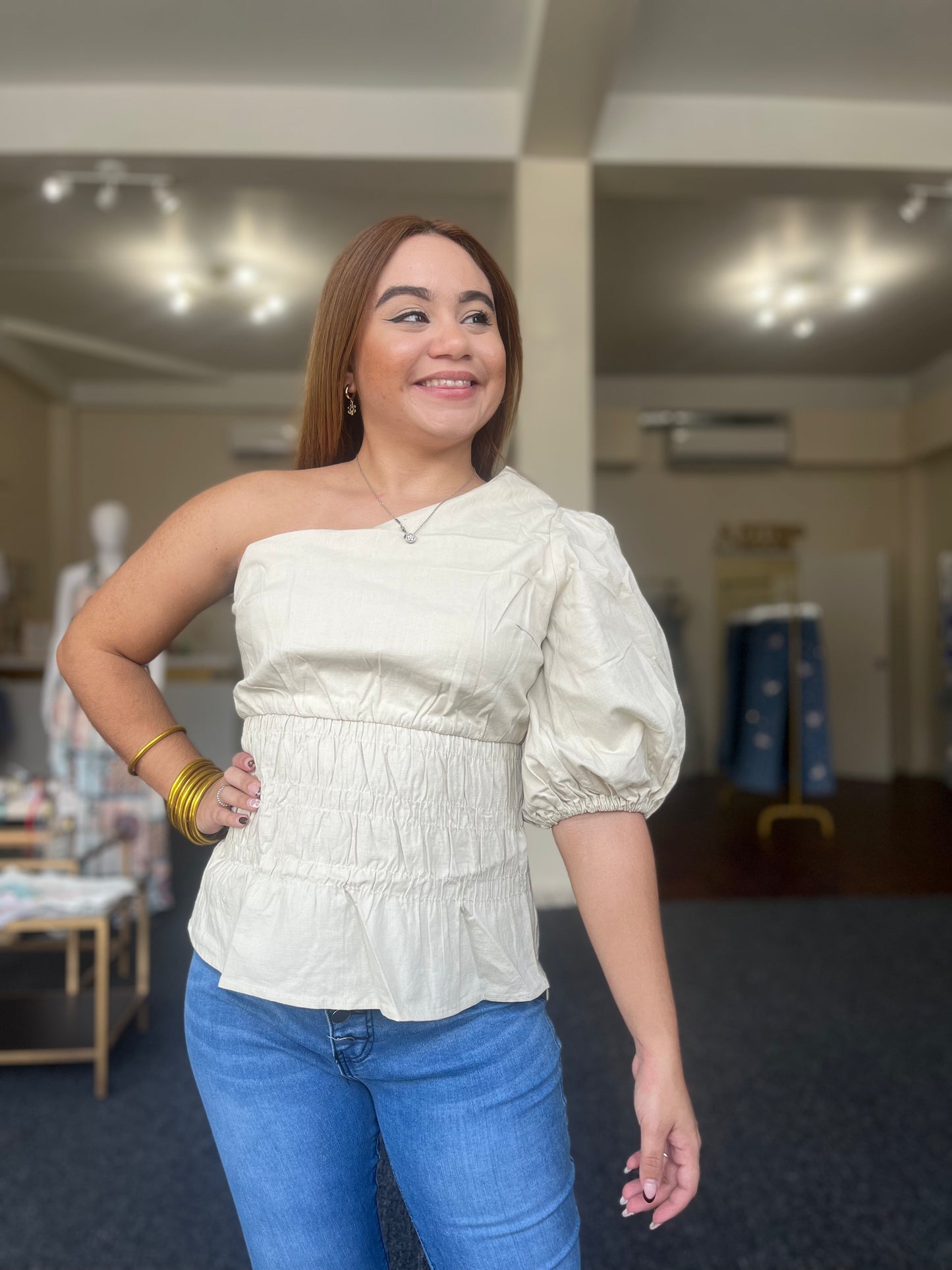 Luna One-Shoulder Top