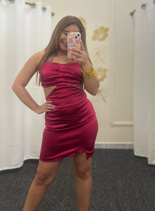 Fuchsia Flame bodycon dress