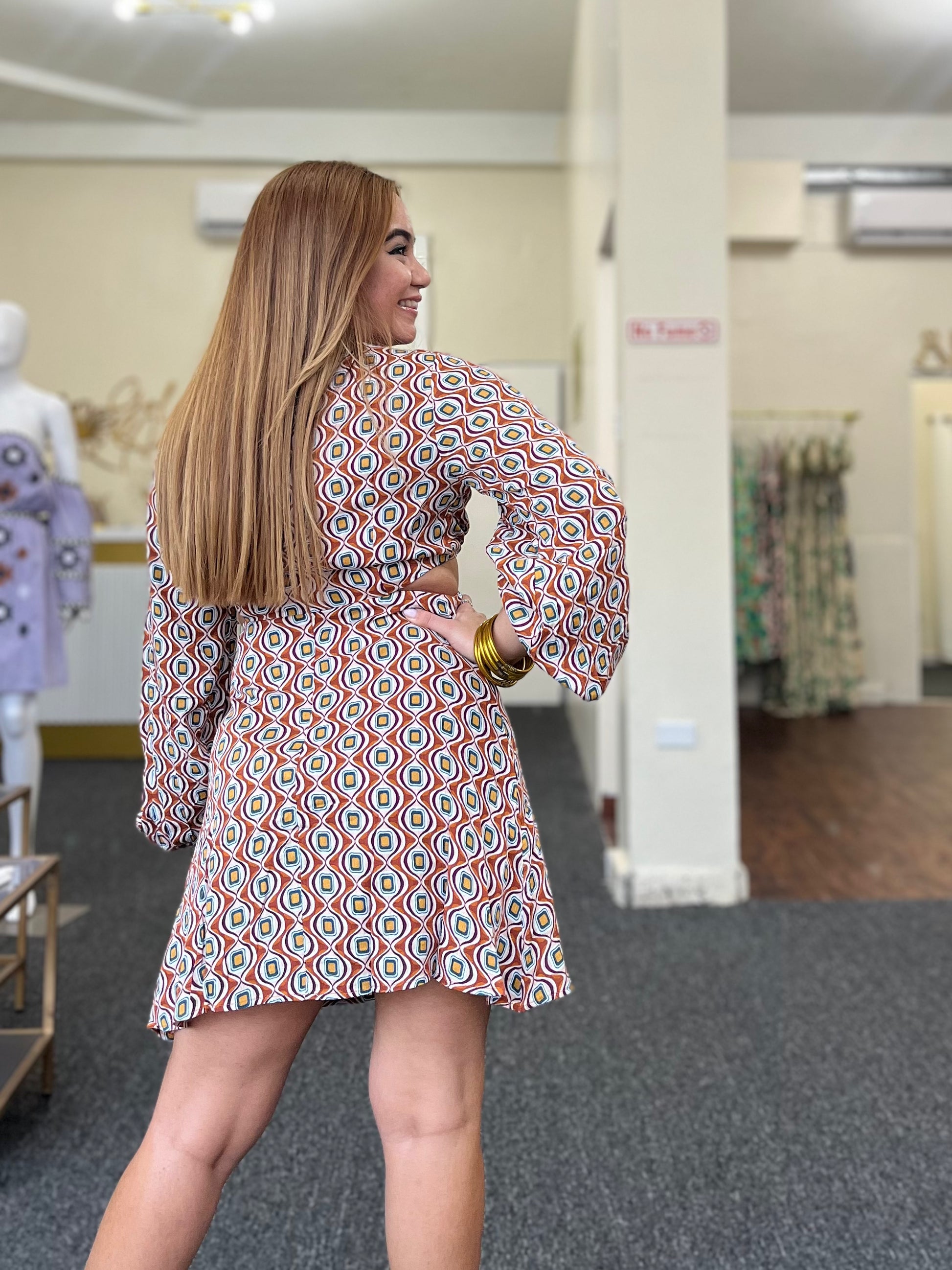 Rust Retro' Tie-Front Dress GOLDEN AMAPOLA Rust Retro' Tie-Front Dress GOLDEN AMAPOLA