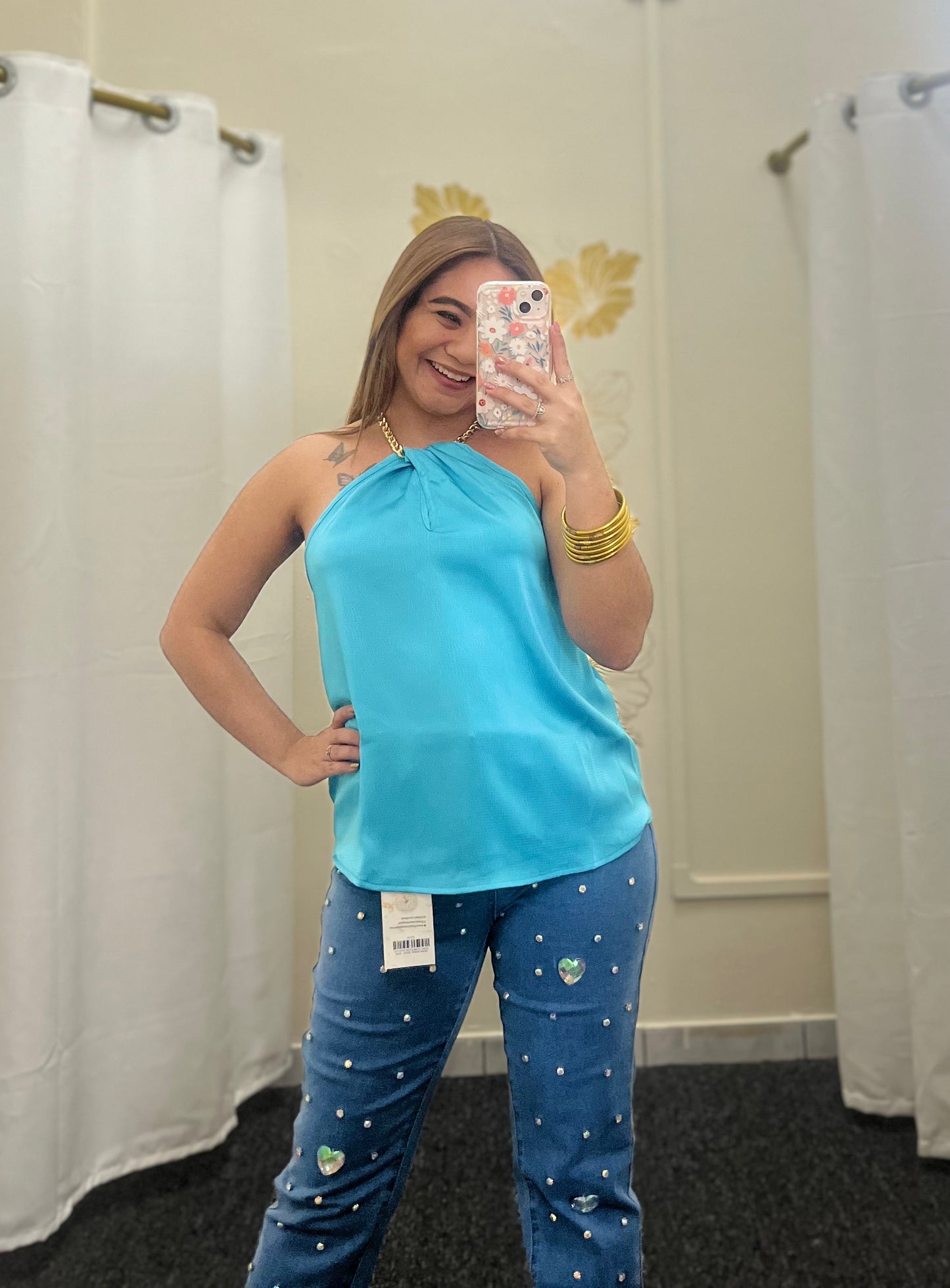 Aqua Elegance Chain Top